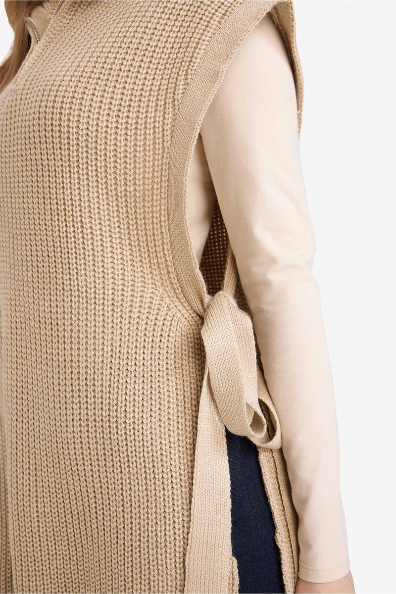 DeFacto Beige Woman Regular Fit Knitwear Vest Casual - Image 4